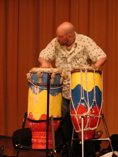 Markus checks the drums